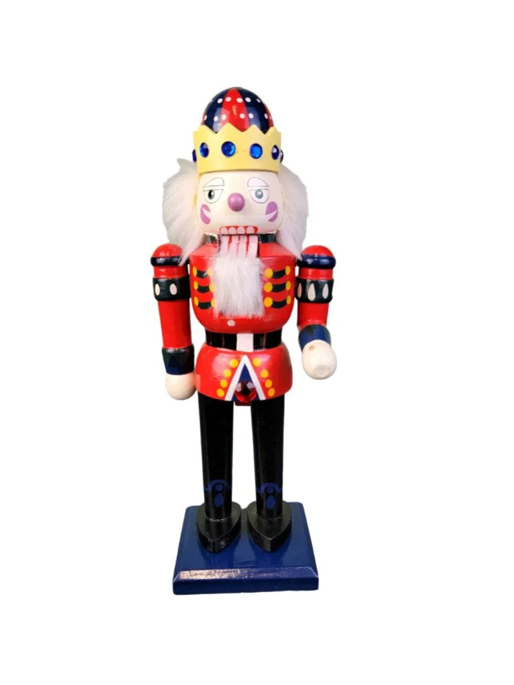 Colorful King Vintage 12 Inch Nutcracker Christmas Home Decor Holiday Jewel Blue